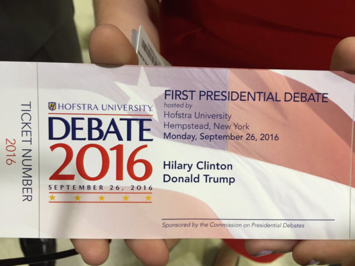 There's a glaring mistake on the official tickets for the Hofstra University presidential debate