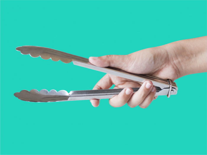 A celebrity chef says a pair of spring-loaded tongs is the one tool no kitchen should be without