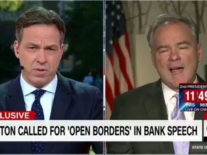 Tim Kaine says he has 'no way' of knowing whether hacked emails are real during Jake Tapper grilling