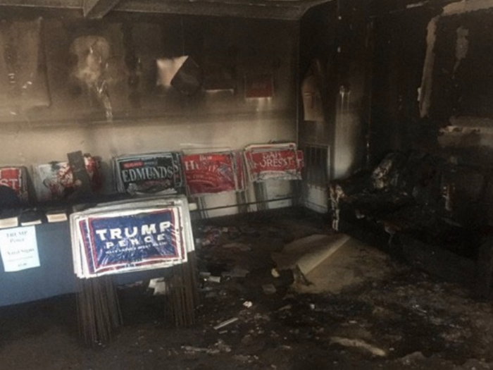 'Nazi Republicans leave town or else': North Carolina county's GOP headquarters graffitied, firebombed