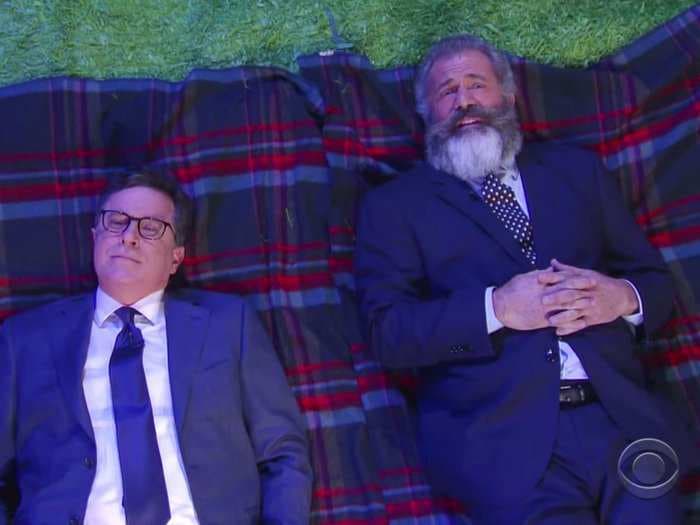 Mel Gibson gives advice to his younger self on Stephen Colbert: 'Shut the f--- up'