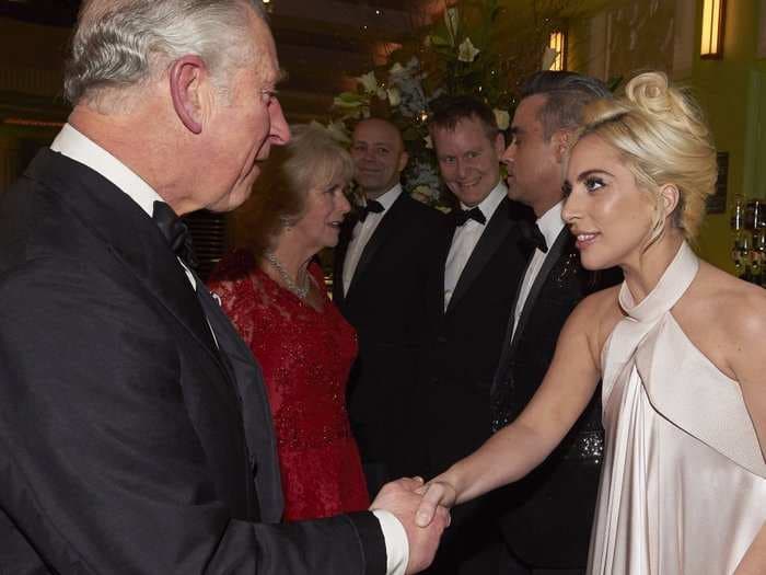 Lady Gaga looked gorgeous meeting Prince Charles in London