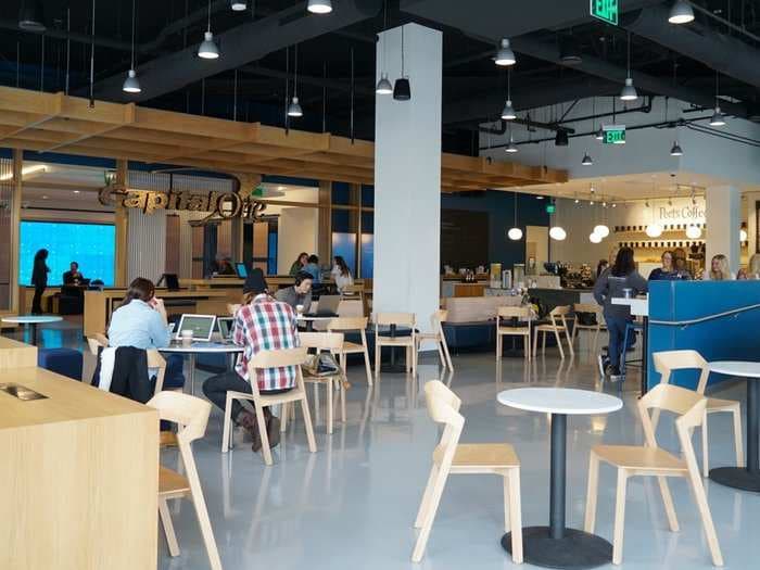 Capital One is trying to curry favor with millennials by opening cafes around the country that offer free Wi-Fi, local coffee and food, and complimentary money coaching
