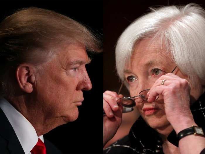 Trump says Yellen is 'not toast' as Fed chair and that she could stay on after her term expires in 2018
