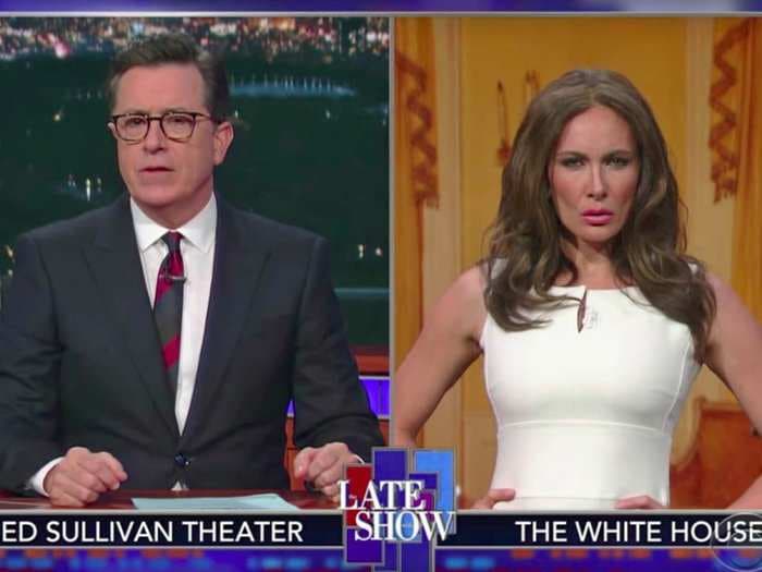 Stephen Colbert talks to 'Melania Trump' about how she's settling into the White House