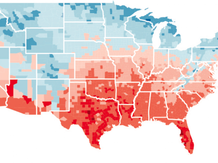 Changing temperatures will likely cause mortality rates to climb in these parts of the US