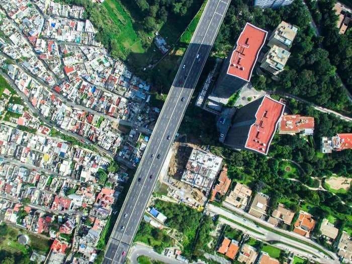 A drone captured these shocking photos of inequality in Mexico's biggest city