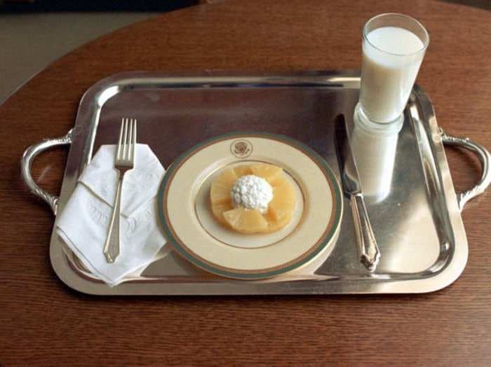 This was Nixon's somber last meal before he resigned the presidency