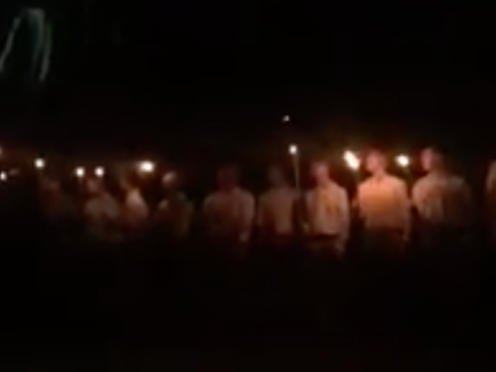 White nationalists carrying torches returned to Charlottesville chanting 'we will be back'