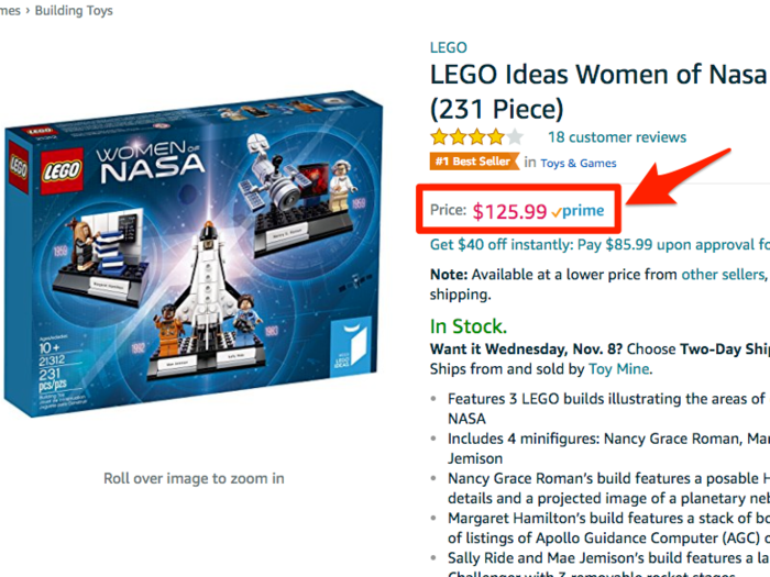The price of Lego's 'Women of NASA' toy set is skyrocketing online under crushing demand