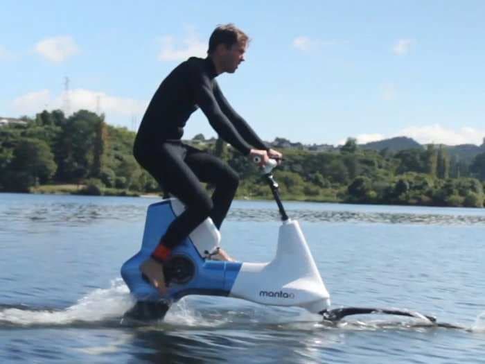 This water bike can ride on water up to 12 mph