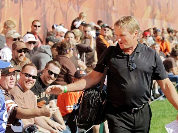 The Raiders are reportedly planning to aggressively pursue Jon Gruden and could offer him a stake in the team, but there is a huge catch