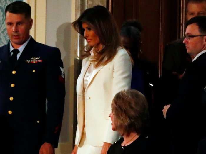 People are wondering if there's a hidden meaning in the suit Melania Trump wore to the State of the Union