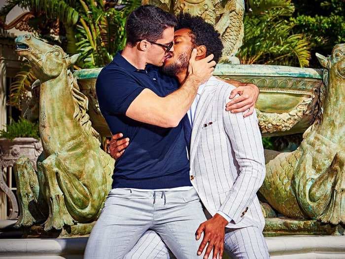 A suit startup's new ads features two men kissing - and some people are furious