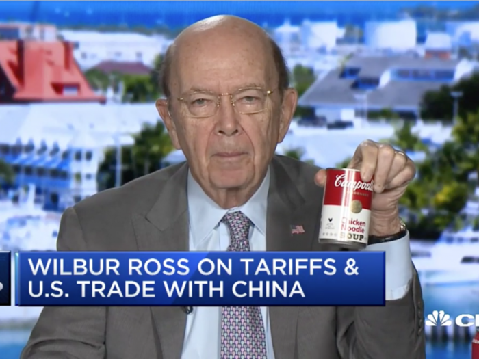 One of Trump's top trade advisers held up a can of Campbell's Soup to argue Trump's massive tariffs are 'no big deal'