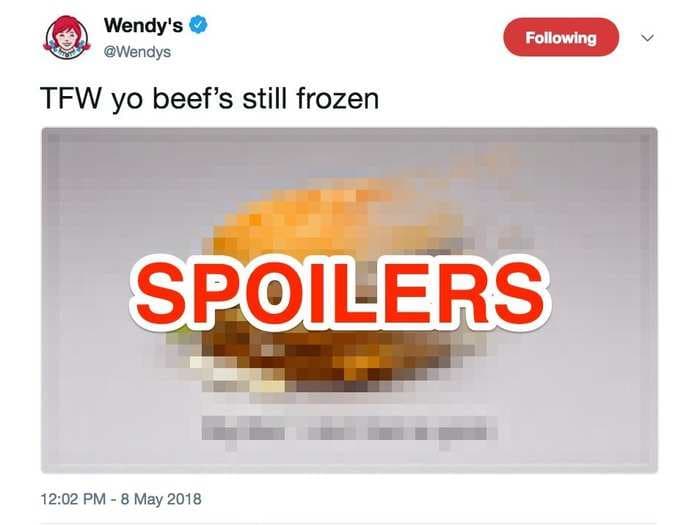 Wendy's spoils the end of 'Avengers: Infinity War' in its latest brutal attack on McDonald's