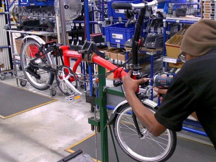 Inside Brompton's factory in London where over 1,000 folding bikes are made by hand each week