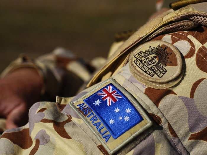 Leaked photo shows an Australian army vehicle waving a Nazi flag