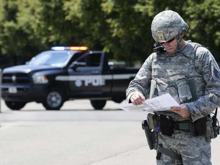 The Air Force is trying to find out how a mysterious 911 call caused a chaotic 'active shooter' lockdown at an Ohio base