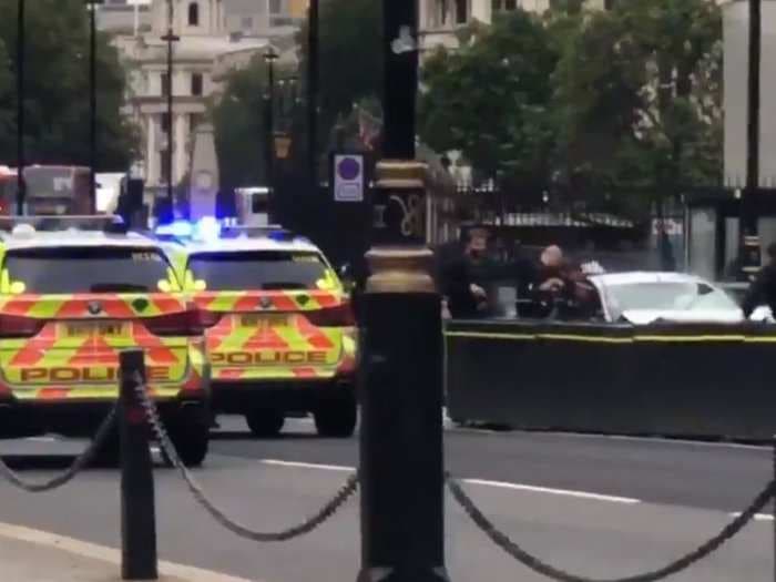 Several people have been injured and police arrested a suspect after a car crashed near the UK Houses of Parliament