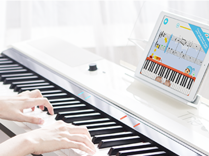 This digital keyboard actually teaches you how to play songs on the piano