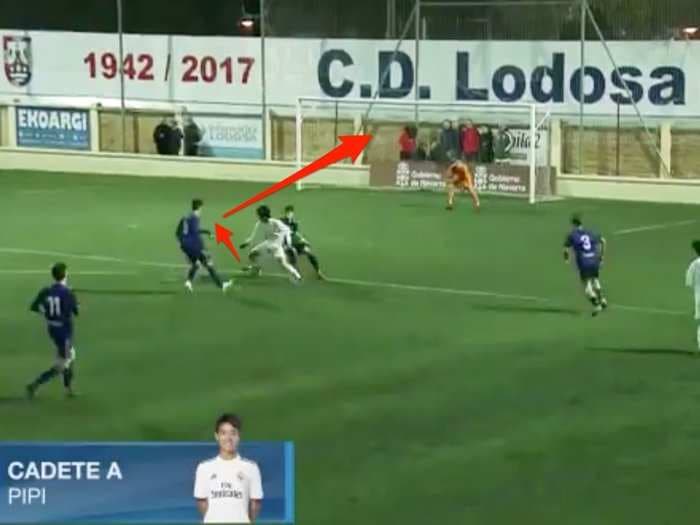 A 15-year-old dubbed 'Japan's Messi' scored a Barcelona-style goal for Real Madrid's under-16 team
