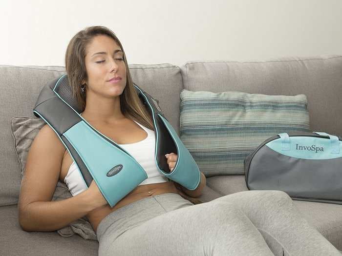 This $50 heated massager is the perfect antidote to carrying around a heavy backpack - it relieves my shoulder and back tension