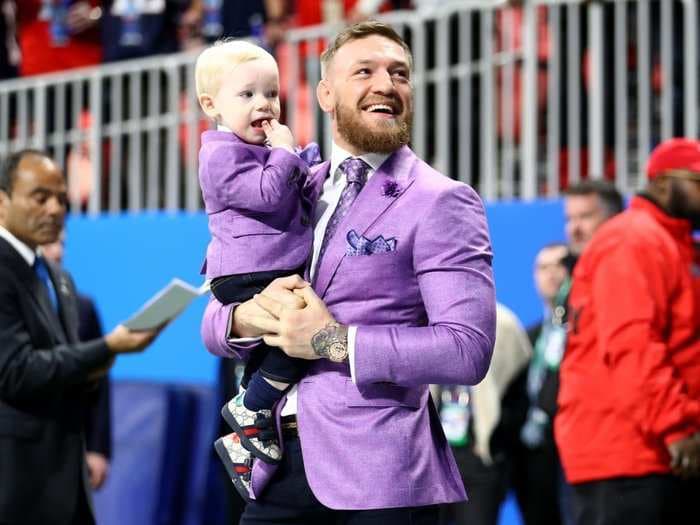 Conor McGregor and his son wore matching suits to the Super Bowl, and it was adorable