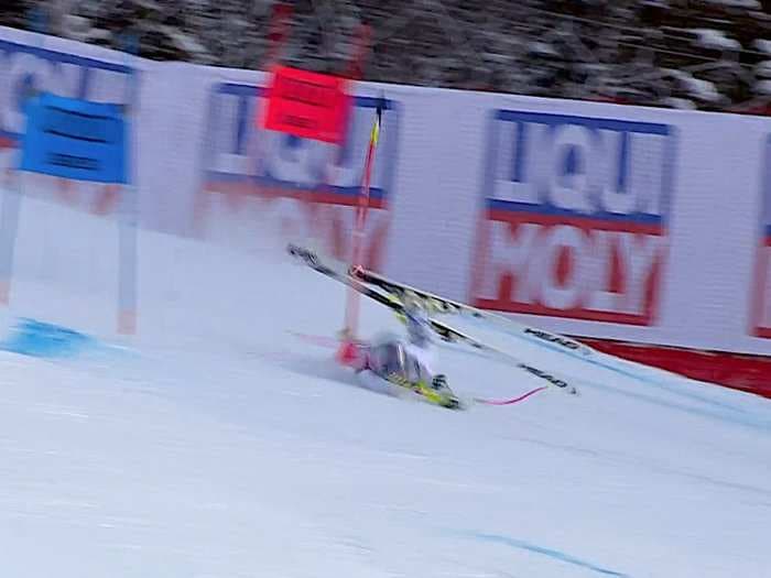 Lindsey Vonn suffered an ugly crash in her penultimate race just 4 days after announcing her retirement because her body is 'broken'