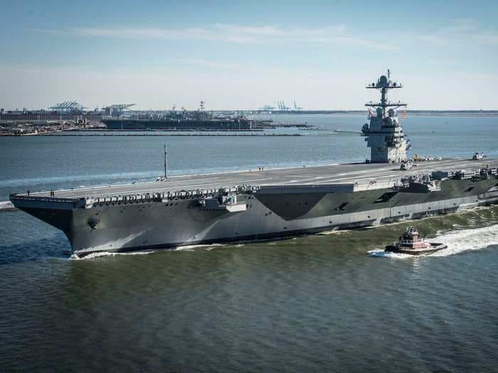 The US Navy just turned the future guns of its new Ford-class supercarriers on a drone in a landmark live-fire test