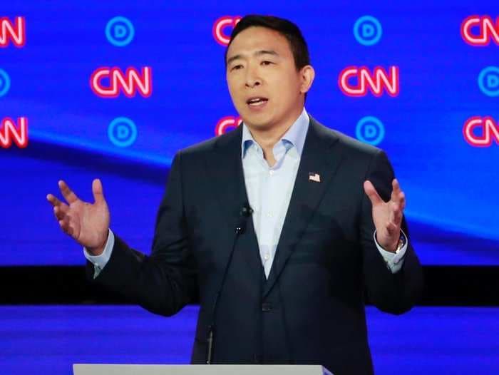 Andrew Yang's campaign says CNN corrected a chyron that excluded Yang in favor of a lower-polling candidate