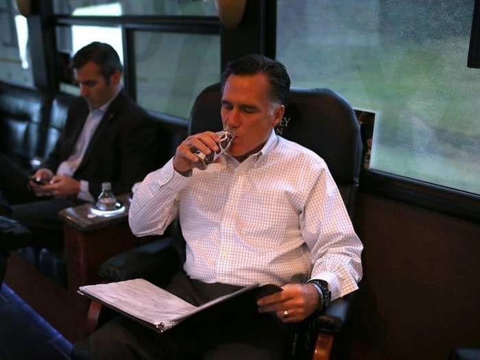 Mitt Romney violated Senate rules by drinking chocolate milk out of a bottle during the impeachment trial