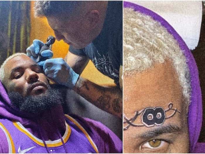 Rapper 'The Game' has unveiled a new face tattoo dedicated to Kobe Bryant