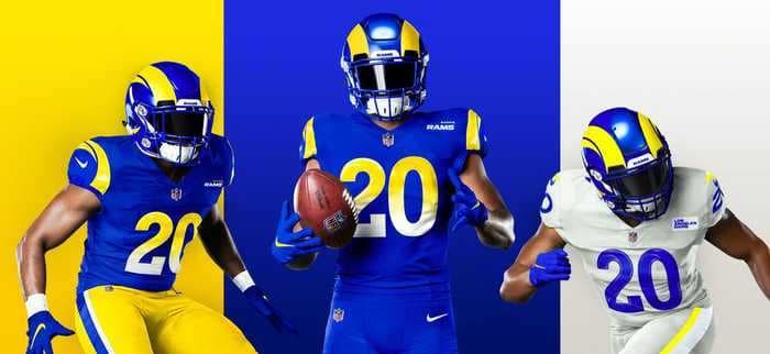 The Rams' new uniforms include an odd 'name-tag' patch that looks an awful lot like a placeholder for future advertising on the jerseys