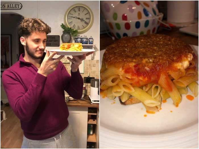 I ate like Robert Pattinson for a day and his cornflake-crust microwave pasta was so sugary, I'm amazed I have teeth left