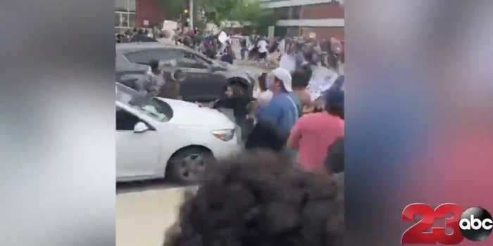 Car plows through crowd peacefully protesting the death of George Floyd in California