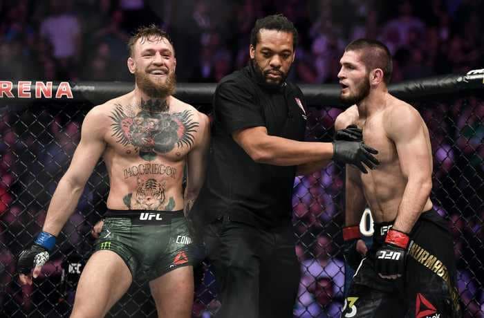 Khabib Nurmagomedov says he would happily fight Conor McGregor again in one of the biggest UFC bouts of all time
