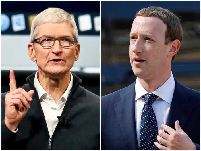 Mark Zuckerberg slammed Apple's controversial App Store policies, the latest in his battle with Tim Cook. Here's where their feud began and everything that's happened since.