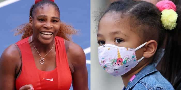 Serena William's 3-year-old daughter masked up to watch her mom at the US Open
