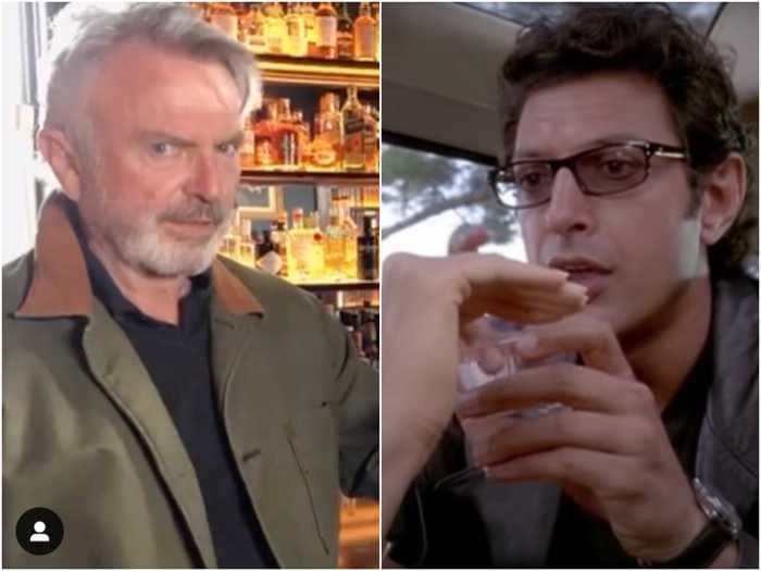 Jeff Goldblum and Sam Neil reenacted the 'Jurassic Park' chaos theory scene on the 'Jurassic World: Dominion' set