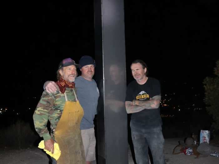 California men reveal how they installed the 3rd mysterious monolith by hauling a 400-pound steel pillar 2 miles up a trail