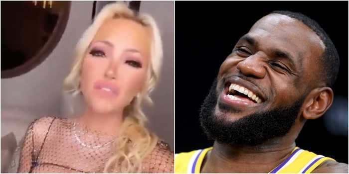 LeBron James trolled a 'Karen' who called him a 'f---ing p----' and a 'b----' in a heated exchange of words courtside during a Lakers game