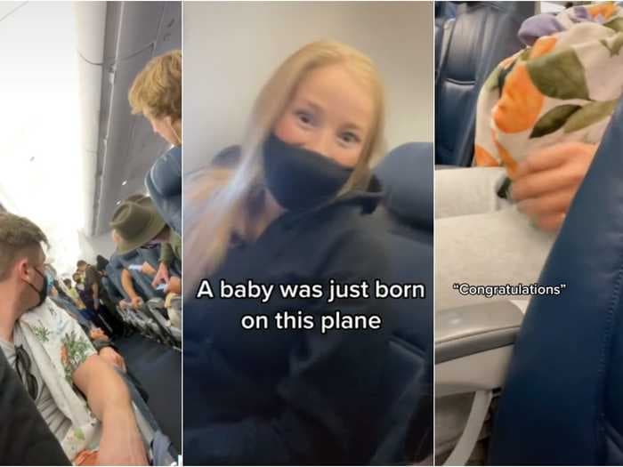 A woman gave birth to a baby boy during a Delta flight to Hawaii. This viral TikTok captures how the passengers reacted.