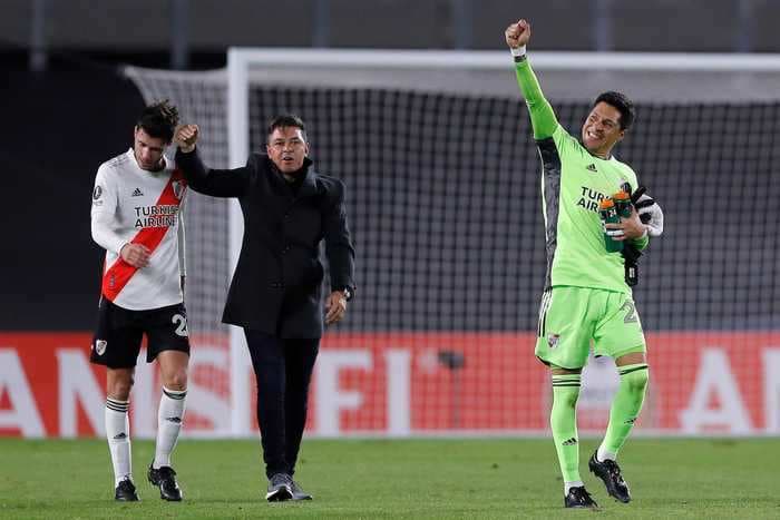 An injured 35-year-old midfielder was forced to play in goal in an elite South American soccer game, and put in a heroic man of the match display