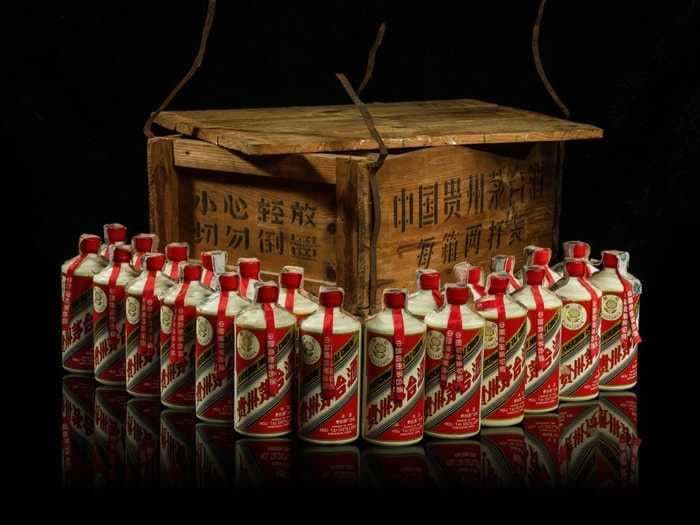 24 bottles of China's 'national liquor' Kweichow Moutai baijiu sold for a record-breaking $1.4 million