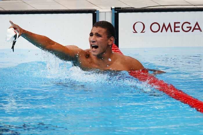 The slowest qualifier for a men's Olympic swimming event shocked the world when he ended up winning gold
