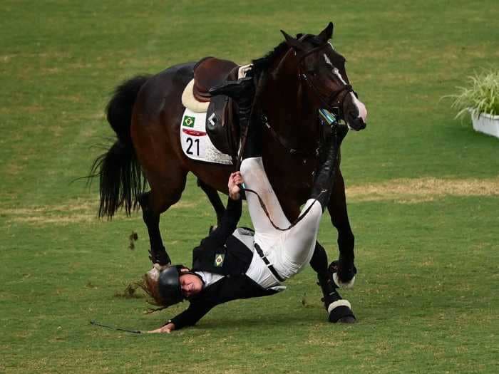 Uncooperative horses wreaked havoc and killed dreams in the weirdest event at the Olympics