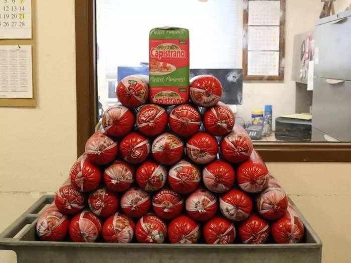 A man tried to smuggle more than 300 pounds of rolled meat across the US border, CBP says