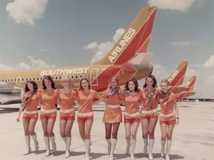 Southwest Airlines found success with free booze, arm wrestling, and go-go boots - take a look at the 50-year-old airline's full history