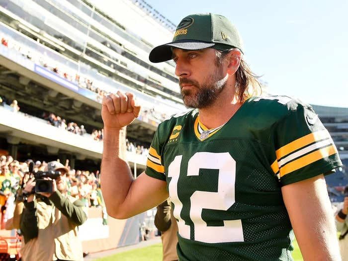 Aaron Rodgers was caught on a microphone yelling 'I still own you!' at Bears fans during latest dominant win